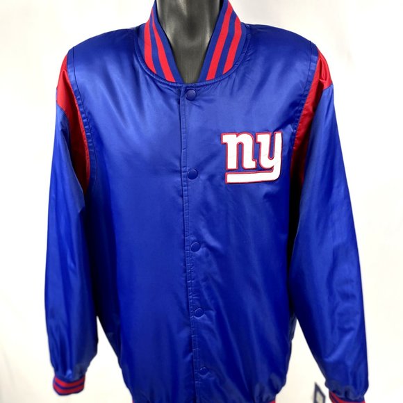 NEW YORK GIANTS Starter Snap Down Jacket BLUE 3X